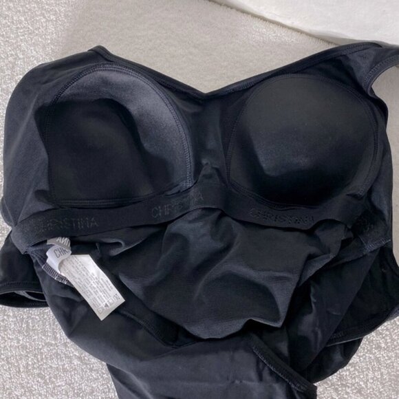 Christina Black One Piece Swimsuit Bathing Suit With Decorated Décolletage 14 - Picture 7 of 13